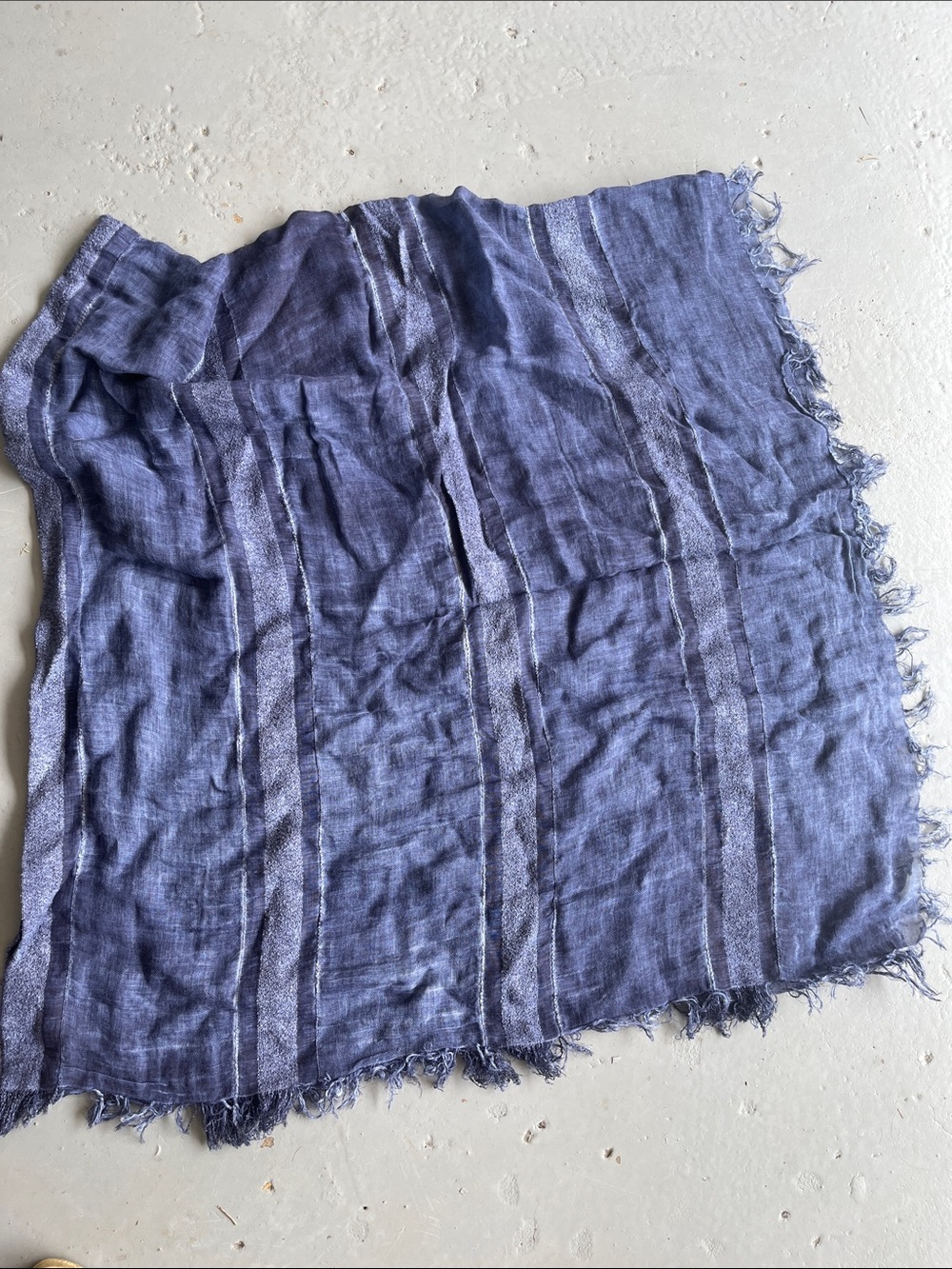 Vince cotton Women’s Lightweight Blue Fringe Hem Skirt